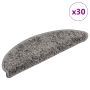 vidaXL Laiptų kilimėliai, 30 vnt., pilki, 56x17x3 cm, pusapvaliai