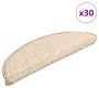 vidaXL Laiptų kilimėliai, 30 vnt., 56x17x3 cm, kreminės spalvos, pusapvaliai