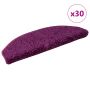 vidaXL Laiptų kilimėliai, 30 vnt., 65x21x4 cm, violetiniai, pusapvaliai, dideli