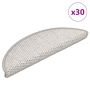 vidaXL Laiptų kilimėliai Lipni Sisal-Look 30 vnt 56x17x3 cm Platina