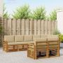 vidaXL Sofų komplektai su pagalve 8 pcs Natūralus ir bežinis