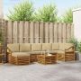 vidaXL Sofų komplektai su pagalve 8 pcs Natūralus ir bežinis