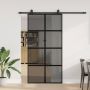 vidaXL Stumdomos durys su įrangos rinkiniu, juodas, 102,5x205 cm