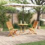 vidaXL Sulankstomas bistro rinkinys 3 pcs Ruda Kietos akacijos mediena