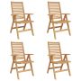 vidaXL Sodo Kėdė 4 pcs Ruda 52 x 64.5 x 108 cm Tikmedžio masyvas