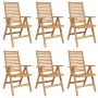 vidaXL Sodo Kėdė 6 pcs Ruda 52 x 64.5 x 108 cm Tikmedžio masyvas