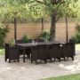 vidaXL Sodo stalas Ruda 250 x 100 x 73 cm poliratanas