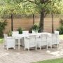 vidaXL Sodo stalas Balta 250 x 100 x 73 cm poliratanas