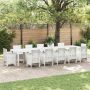 vidaXL Sodo stalas Balta 400 x 100 x 73 cm poliratanas