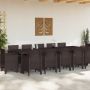 vidaXL Sodo valgomojo komplektas 13 pcs Ruda ir antracitas