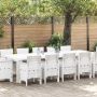 vidaXL Sodo valgomojo komplektas su pagalve 13 pcs Balta