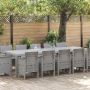 vidaXL Sodo valgomojo komplektas 13 pcs Šviesiai pilka Poli ratanas