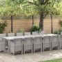 vidaXL Sodo valgomojo komplektas 15 pcs Šviesiai pilka Polt ratanas