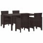 vidaXL Sodo valgomojo komplektas 5 pcs Ruda Polt ratanas