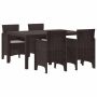 vidaXL Sodo valgomojo komplektas 5 pcs Ruda Polt ratanas