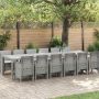 vidaXL Sodo valgomojo komplektas 13 pcs Šviesiai pilka Polt ratanas