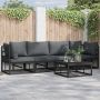 vidaXL Sodo Sofų Rinkinys 5 pcs Juoda metalas
