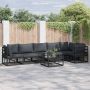 vidaXL Sodo Sofų Rinkinys su pagalve 6 pcs Juoda Aliuminis