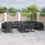 vidaXL Sodo Sofų Rinkinys su pagalve 13 pcs Juoda Aliuminis