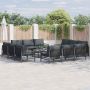 vidaXL Sodo Sofų Rinkinys su pagalve 12 pcs Juoda Plienas