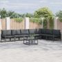 vidaXL Sodo Sofų Rinkinys su pagalve 8 pcs Juoda Plienas