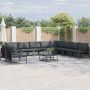 vidaXL Sodo Sofų Rinkinys su pagalve 10 pcs Juoda Plienas