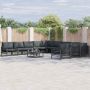 vidaXL Sodo Sofų Rinkinys su pagalve 11 pcs Juoda Plienas