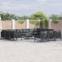 vidaXL Sodo Sofų Rinkinys su pagalve 13 pcs Juoda Plienas