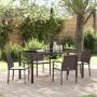 vidaXL Sodo valgomojo komplektas 5 pcs Ruda ir juoda PE ratanas