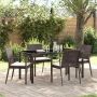 vidaXL Sodo valgomojo komplektas 5 pcs Ruda ir juoda PE ratanas