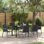 vidaXL Sodo valgomojo komplektas 7 pcs Juoda Miltelinis plienas