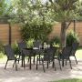 vidaXL Sodo valgomojo komplektas 7 pcs Juoda Miltelinis plienas