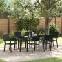 vidaXL Sodo valgomojo komplektas 7 pcs Juoda