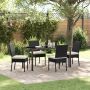 vidaXL Sodo valgomojo komplektas 5 pcs Juoda