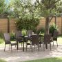 vidaXL Sodo valgomojo komplektas 7 pcs Ruda