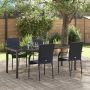 vidaXL Sodo valgomojo komplektas 5 pcs Juoda