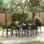 vidaXL Sodo valgomojo komplektas 7 pcs Juoda