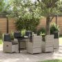 vidaXL Sodo valgomojo komplektas 7 pcs Šviesiai pilka poliratanas