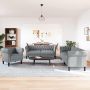 vidaXL Svetainės sofa 3 pcs Šviesiai pilka audinys