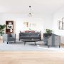 vidaXL Svetainės sofa 3 pcs Tamsiai pilka 194 x 74,5 x 70,5 cm Aksomas