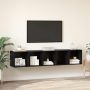 vidaXL TV spintelės komplektas 2 pcs Juodas ąžuolas Apdirbta mediena