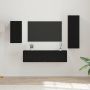vidaXL TV spintelių komplektas 4 pcs Juodas ąžuolas Apdirbta mediena