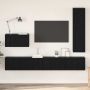 vidaXL TV spintelių komplektas 4 pcs Juodas ąžuolas Apdirbta mediena