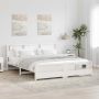 vidaXL Lovos rėmas su galvūgalio Balta 180 x 200 cm Apdirbta mediena