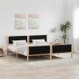 vidaXL Lovos rėmas Juoda 200 x 200 cm Kietos pušies mediena