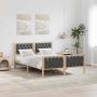 vidaXL Lovos rėmas Tamsiai pilka 150 x 200 cm Kietos pušies mediena