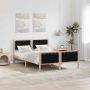 vidaXL Lovos rėmas Juoda 150 x 200 cm Kietos pušies mediena