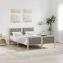 vidaXL Lovos rėmas Šviesiai pilka 140 x 190 cm Kietos pušies mediena