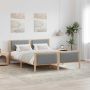 vidaXL Lovos rėmas Ruda ir šviesiai pilka 160 x 200 cm Pušies masyvas