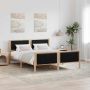 vidaXL Lovos rėmas Ruda ir juoda 150 x 200 cm Pušies masyvas